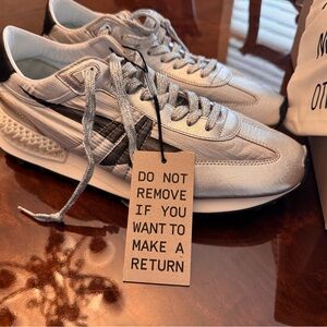 Golden Goose Silver and Black Running Shoes